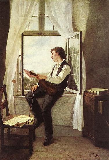 Otto Scholderer Der Geiger am Fenster